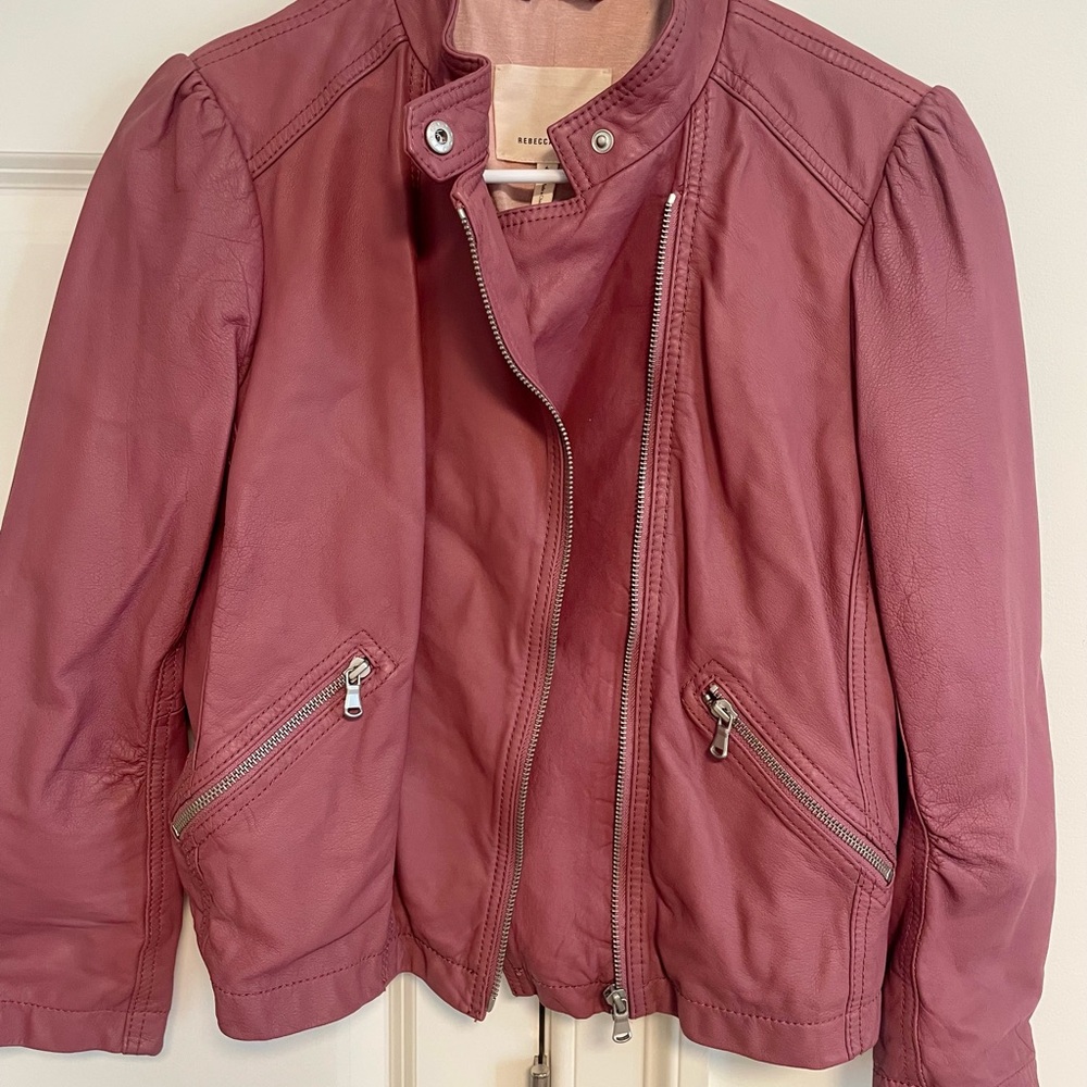 Rebecca Taylor Dusty Rose Leather Jacket